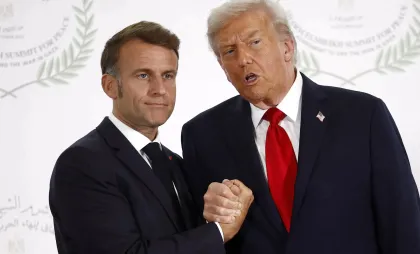 Emmanuel Macron și Donald Trump 