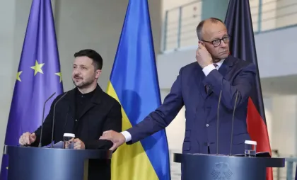 Volodimir Zelenski și Friedrich Merz Volodimir Zelenski și Friedrich Merz