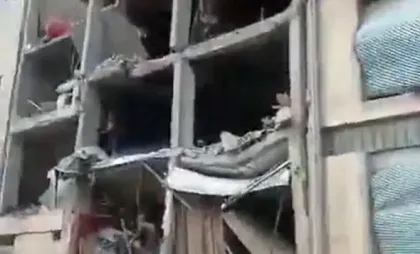 clădire lovită în atac 