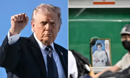 Donald Trump și portretul de doliu al ayatollahului Ali Khamenei