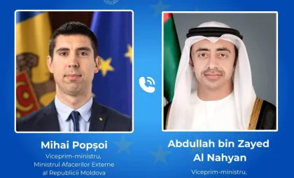 Mihai Popșoi și Abdullah bin Zayed al Nahyan 