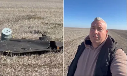 „Cadou de la Putin”: mărturiile fermierului pe al cărui teren a căzut drona de la Tudora. Fără să conștientizeze pericolul, acesta s-a apropiat de ea și a atins unele componente – VIDEO