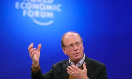 Directorul executiv al BlackRock, Larry Fink, la Davos. 