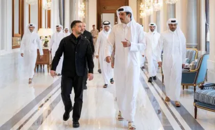 Volodimir Zelenski în vizită în Qatar Volodimir Zelenski în vizită în Qatar
