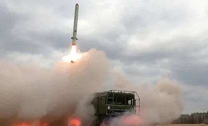 Rachetă balistică Iskander-M lansată de armata rusă