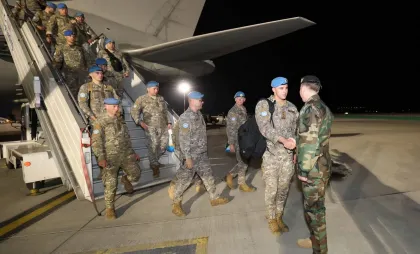 Militarii celui de-al treilea contingent al Armatei Naționale