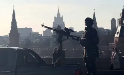 Post de luptă anti-drone în apropierea Kremlinului.