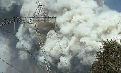 Incendiu în zona de excludere de la Cernobîl Incendiu în zona de excludere de la Cernobîl