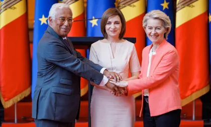 António Costa, Ursula von der Leyen și Maia Sandu António Costa, Ursula von der Leyen și Maia Sandu