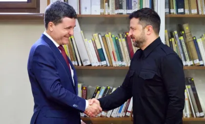 Nicușor Dan și Volodimir Zelenski Nicușor Dan și Volodimir Zelenski