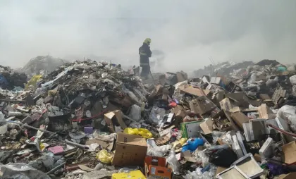 Incendiu la gunoiștea Orhei Incendiu la gunoiștea Orhei