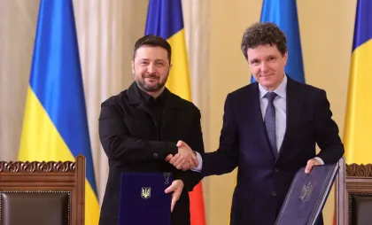 Nicușor Dan și Volodimir Zelenski Nicușor Dan și Volodimir Zelenski