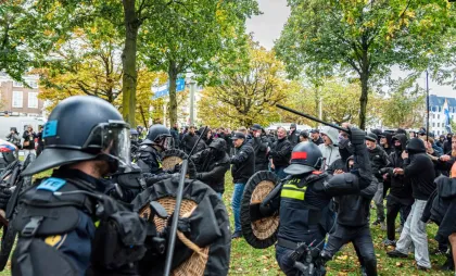 Violențe la un protest de la Haga Violențe la un protest de la Haga