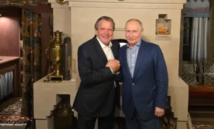 Gerhard Schroeder la Vladimir Putin acasă
