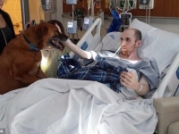 Momentul in care un tanar de 21 de ani bolnav de cancer isi ia adio de la "cel mai bun prieten"