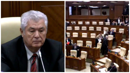 Voronin, despre solicitarea liberal-democratilor de a amana Sedinta Parlamentului: "Hai sa luam o pauza de 15 ani, pana se intoarce Filat". Deputatii PLDM au parasit sala