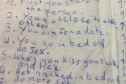 "Va priviti in ochi, apoi faceti sex": 24 de pasi pentru a va indragosti, in imaginatia fetelor de clasa a doua "Va priviti in ochi, apoi faceti sex": 24 de pasi pentru a va indragosti, in imaginatia fetelor de clasa a doua