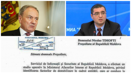 "Iarasi Timofti al nostru totul a stiut, dar a tacut". Usatii a  publicat documente prin care sustine ca SIS i-a prezentat presedintelui mai multe incalcari ale MAI, dar acesta le-ar fi ascuns. Reactia SIS-ului - FOTO