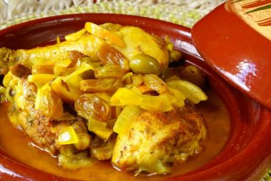Pui in stil marocan cu lamaie si masline