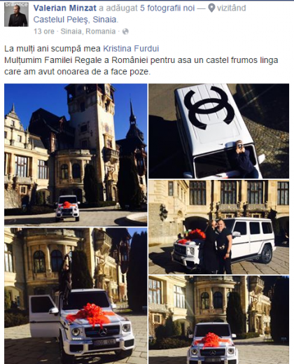 "BOS 001". Ce cadou i-a dat avocatul Valerian Minzat sotiei sale, la castelul Peles: "Multumim Familei Regale a Romaniei" - GALERIE FOTO "BOS 001". Ce cadou i-a dat avocatul Valerian Minzat sotiei sale, la castelul Peles: "Multumim Familei Regale a Romaniei" - GALERIE FOTO