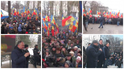 A treia zi de proteste impotriva Guvernului Filip. Manifestantii DA, PSRM, PNM, in fata postului public de televiziune: "Libertate presei". LIVE TEXT - FOTO