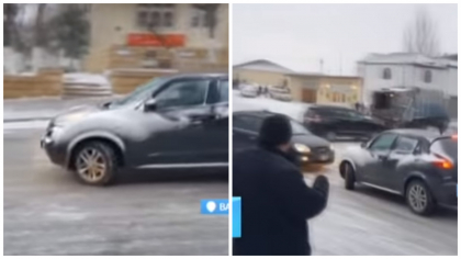 La o parte, nu am frana! Filmuletul iernii vine din Baku: Cum se circula pe o strada in panta, acoperita cu gheata - VIDEO La o parte, nu am frana! Filmuletul iernii vine din Baku: Cum se circula pe o strada in panta, acoperita cu gheata - VIDEO