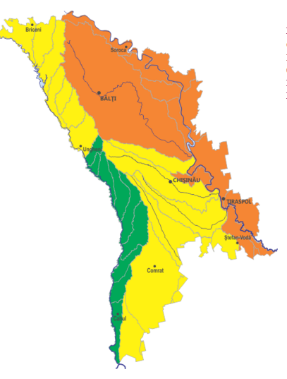 Cod portocaliu de seceta hidrologica pentru estul si centrul republicii