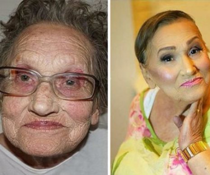 Bunicuta de 80 de ani care si-a rugat nepoata sa o machieze face SENZATIE pe internet