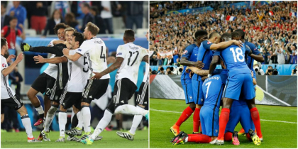 Francezii se razbuna pe nemti la fotbal, dupa o dubla a lui Griezmann, si vor juca finala UEFA EURO 2016â„¢ cu Portugalia lui Ronaldo. Germania 0-2 Franta