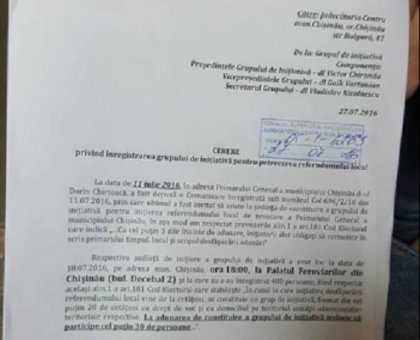 Mai multi consilieri municipali au depus cererea de constituire a grupului de initiativa pentru organizarea referendumului de demitere a primarului - FOTO/DOC Mai multi consilieri municipali au depus cererea de constituire a grupului de initiativa pentru organizarea referendumului de demitere a primarului - FOTO/DOC