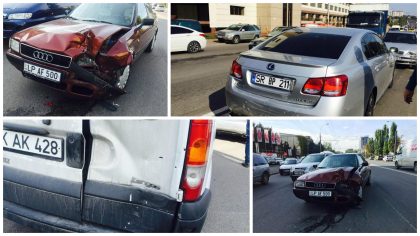 Ambuteiaje pe strada Mihai Viteazu dupa un accident in lant. 5 masini, avariate: un sofer a intrat cu masina pe contrasens - GALERIE FOTO Ambuteiaje pe strada Mihai Viteazu dupa un accident in lant. 5 masini, avariate: un sofer a intrat cu masina pe contrasens - GALERIE FOTO