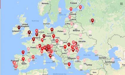 Harta interactiva. Lista sectiilor de votare de peste hotare si numarul buletinelor de vot disponibile pentru fiecare - Vezi harta