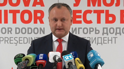 LIVE VIDEO. Igor Dodon, candidatul PSRM la prezidentiale, sustine o conferinta de presa