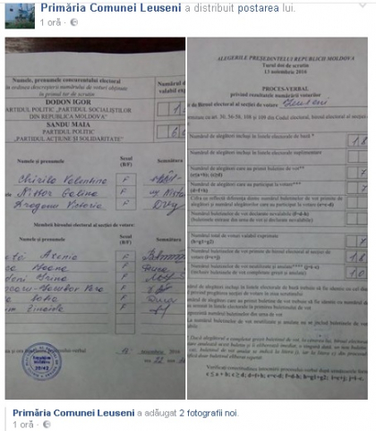 CEC-ul confirma! Biroul Electoral de la Leuseni a transmis un rezultat, iar CEC-ul l-a prezentat INVERS. Cum s-a votat la Leuseni \\ DOC CEC-ul confirma! Biroul Electoral de la Leuseni a transmis un rezultat, iar CEC-ul l-a prezentat INVERS. Cum s-a votat la Leuseni \\ DOC