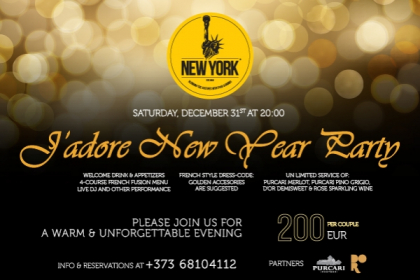 De Revelion distreaza-te ca la New York! Cina in stil francez, DJ si dansuri la J`adore New Year Party