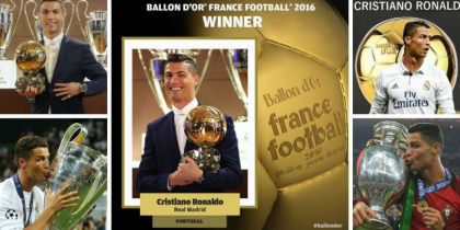 OFICIAL: Ronaldo a castigat pentru a patra oara Balonul de Aur. Messi si Griezmann au completat podiumul