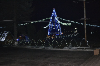 Pomul de Craciun de la Drochia si-a aprins luminile. Cum arata bradul instalat in piata centrala a orasului - GALERIE FOTO 