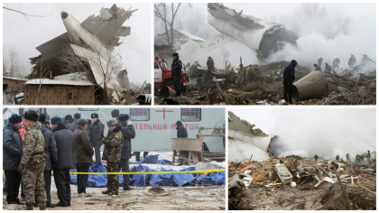Boeingul turcesc prabusit in Kargazstan, peste case. Cel putin 37 de persoane, printre care 7 copii, si-au pierdut viata. Imagini cutremuratoare de la locul tragediei - GALERIE FOTO