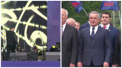 Concertul la care e anuntata reunirea O-Zone, si care este organizat de Partidul Democrat - Vlad Plahotniuc si colegii sai de partid, spectatori in primele randuri Concertul la care e anuntata reunirea O-Zone, si care este organizat de Partidul Democrat - Vlad Plahotniuc si colegii sai de partid, spectatori in primele randuri