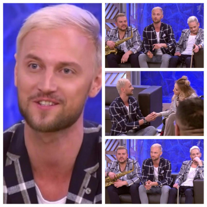 Solistul trupei Sunstroke Project ii saruta mana Iuliei Samoilova, cea care trebuia sa reprezinte Rusia la Eurovision 2017. Artistii au fost invitati la "Pusti Govoreat"  - VIDEO