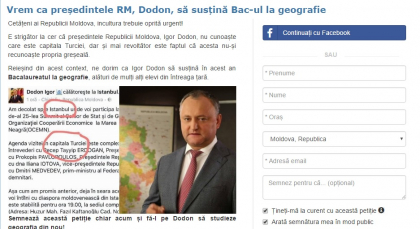 Au lansat o petitie online in care cer ca presedintele Dodon sa sustina examenul la geografie: "Alaturi de mai multi elevi din tara" - FOTO
