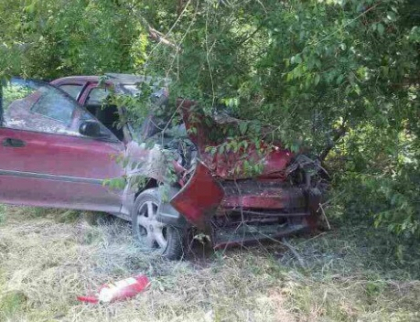 Un sofer din Anenii Noi a ajuns la spital dupa ce a intrat cu masina intr-un copac de pe marginea unei strazi din capitala. Ce s-a ales din automobilul sau - FOTO