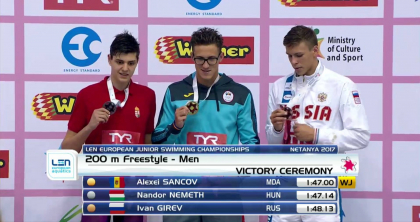 Inotatorul moldovean Alexei Sancov a cucerit medalia de aur la Campionatul European - FOTO