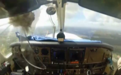Experienta inspaimantatoare pentru un pilot. O pasare a intrat in geamul cabinei si a ajuns direct in avion Experienta inspaimantatoare pentru un pilot. O pasare a intrat in geamul cabinei si a ajuns direct in avion