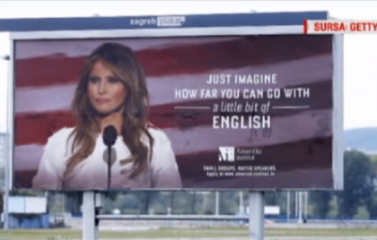 "Pana unde puteti ajunge cu un pic de engleza!" Reactia Melaniei Trump cand a vazut reclama