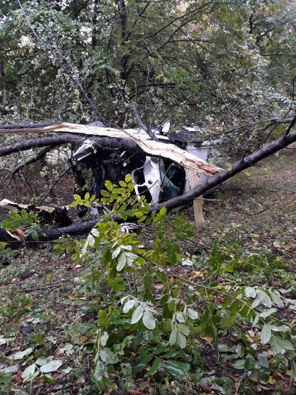 Politia a gasit BMW-ul rasturnat de la Orhei, dar nu si soferul, care a fugit cu tot cu numerele de inmatriculare - GALERIE FOTO