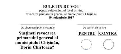 Iata cum va arata buletinul de vot pentru referendumul de revocare a primarului general Dorin Chirtoaca. Ceban: "Toti intreaba cum arata buletinul. Asa" - FOTO Iata cum va arata buletinul de vot pentru referendumul de revocare a primarului general Dorin Chirtoaca. Ceban: "Toti intreaba cum arata buletinul. Asa" - FOTO