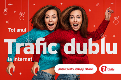 Dublu trafic Internet mobil tot anul cu abonamentele Internet Nelimitat de la Unite