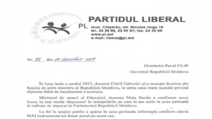 "Diploma lui Gaburici" redevine actuala. Liberalii ii cer lui Filip sa spuna daca diploma de bacalaureat a viitorului sef de la Economie este autentica si cum s-a incheiat cauza penala deschisa in 2015