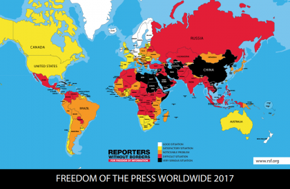 Republica Moldova a pierdut in 2017 patru pozitii in clasamentul mondial al libertatii presei. Cum sta Romania si Ucraina la acest capitol - ZdG.md